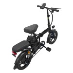 14-inch lithium battery, rear-mounted single-speed folding electric bike for delivery, can fit in the trunk of a small car.